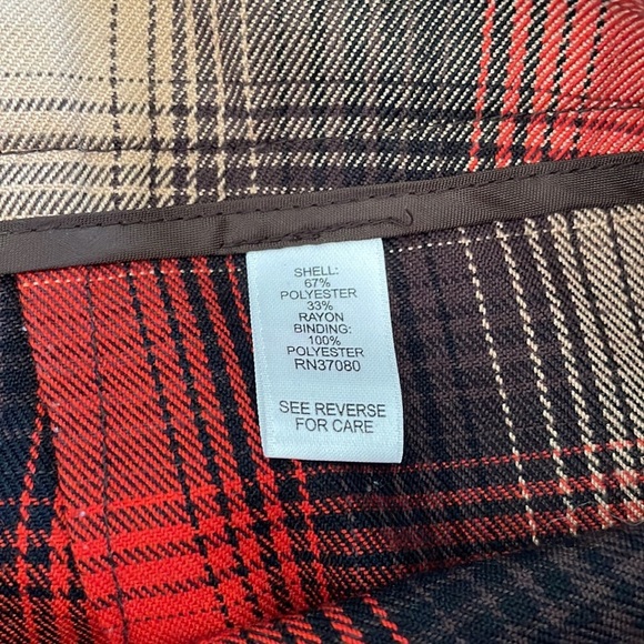 Cato Plad flannel fall orange red black side button side zipper midi skirt sz 8 - Picture 13 of 16